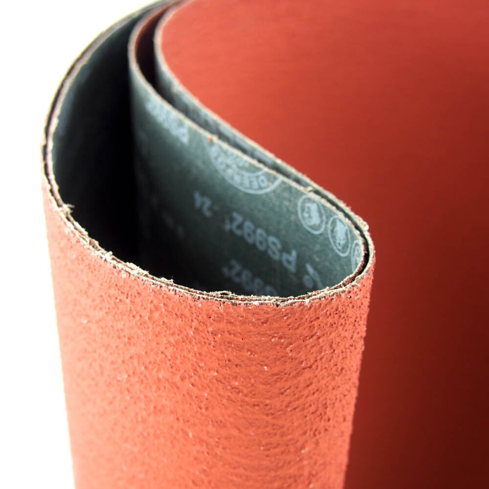 Deerfos PS992 24" Wide x 84" Long Ceramic 24 Grit Sanding Belt (3-Pack) -2
