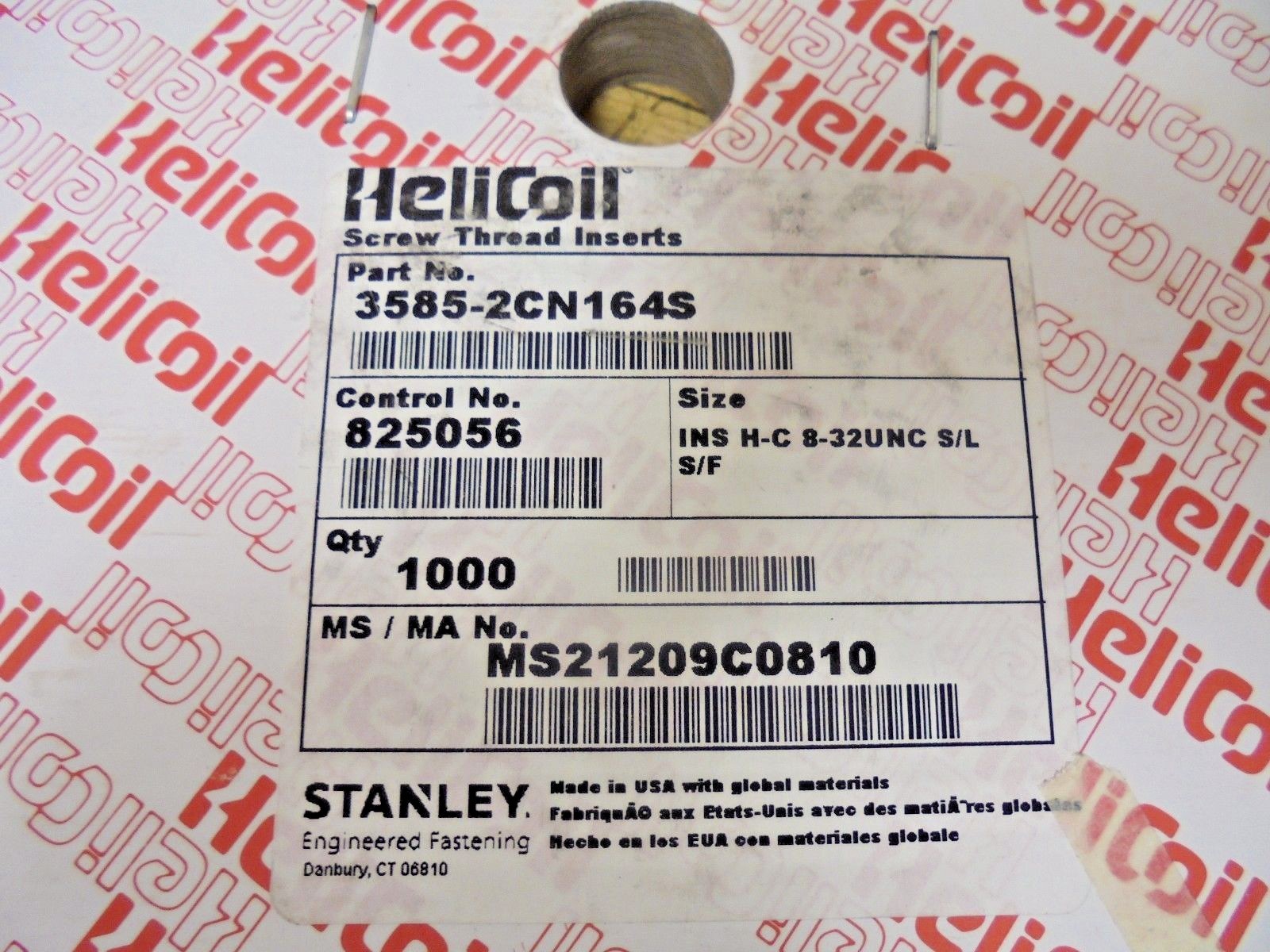 Helicoil 3585-2CN164S Screw Locking Thread Insert #8-32 x 0.164" (1000 Pcs) -2