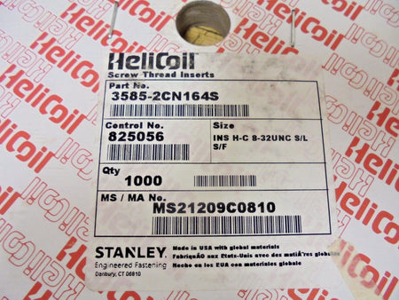Helicoil 3585-2CN164S Screw Locking Thread Insert #8-32 x 0.164" (1000 Pcs) -2
