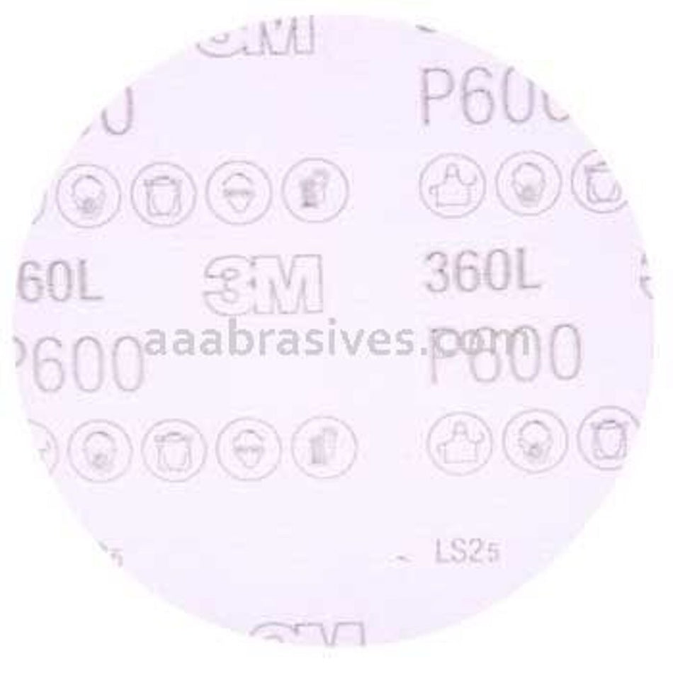 3M 7100142945 5" P600 Grit 12000 RPM 360L Aluminum Oxide Film Disc0