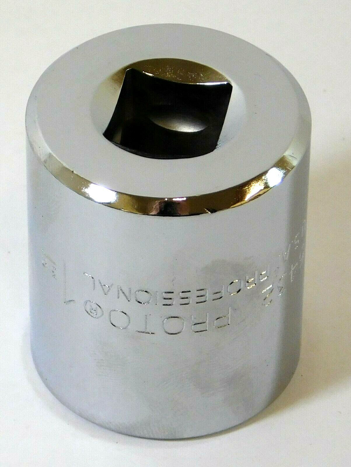 Proto J5432 Standard Hand Socket 1" Size x 1/2" Drive Size x 1-9/16" OAL 12 Pt -2