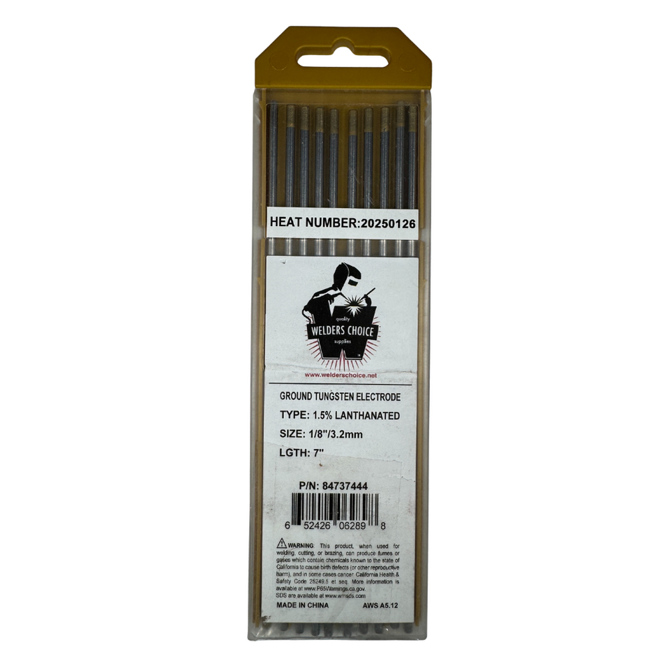 Welder's Choice 84737444 7" OAL x 1/8" Dia Ground Tungsten TIG Welding Rod0