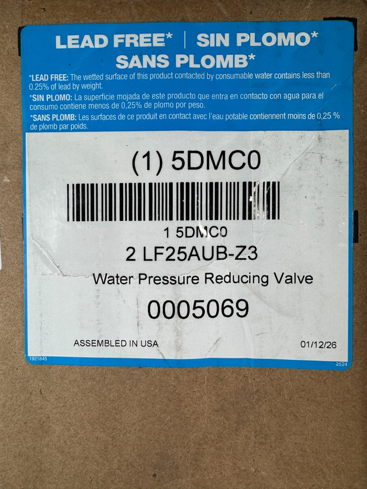 Watts 2 LF25AUB-Z3 2" NPT Copper Silicon Alloy Water Pressure Reducing Valve2