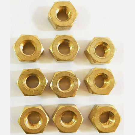 Fastenere 1/2"-13 Brass Hex Nuts (Pack of 10)0