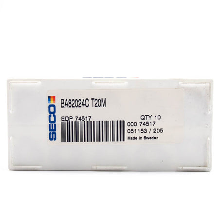 SECO Carbide Insert BA82024C Grade T20M EDP 74517 - Pack of 10 Inserts1