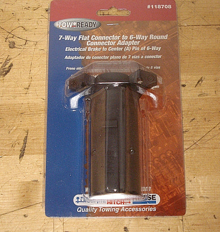 Tow Ready 7-Way Flat Connector to 6-Way Round Connector Adapter 118708 -1