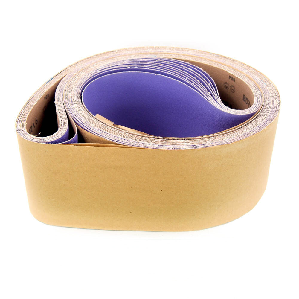 Deerfos Bora 6 6" Wide x 132" Long Coated 80 Grit Sanding Belt (10-Pack) -0