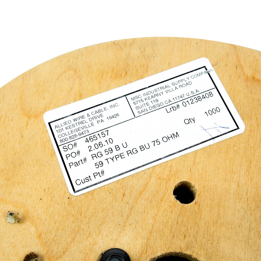 Allied Wire & Cable 3210-1000 BLK Coaxial Cable | 1000 Ft. Spool 22 AWG Black -2