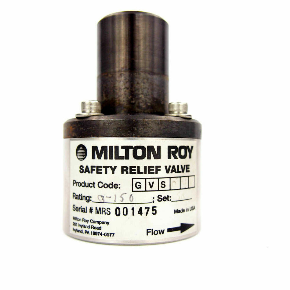 Milton Roy GVS041-125  Safety Relief Valve Rating 0 to 1500