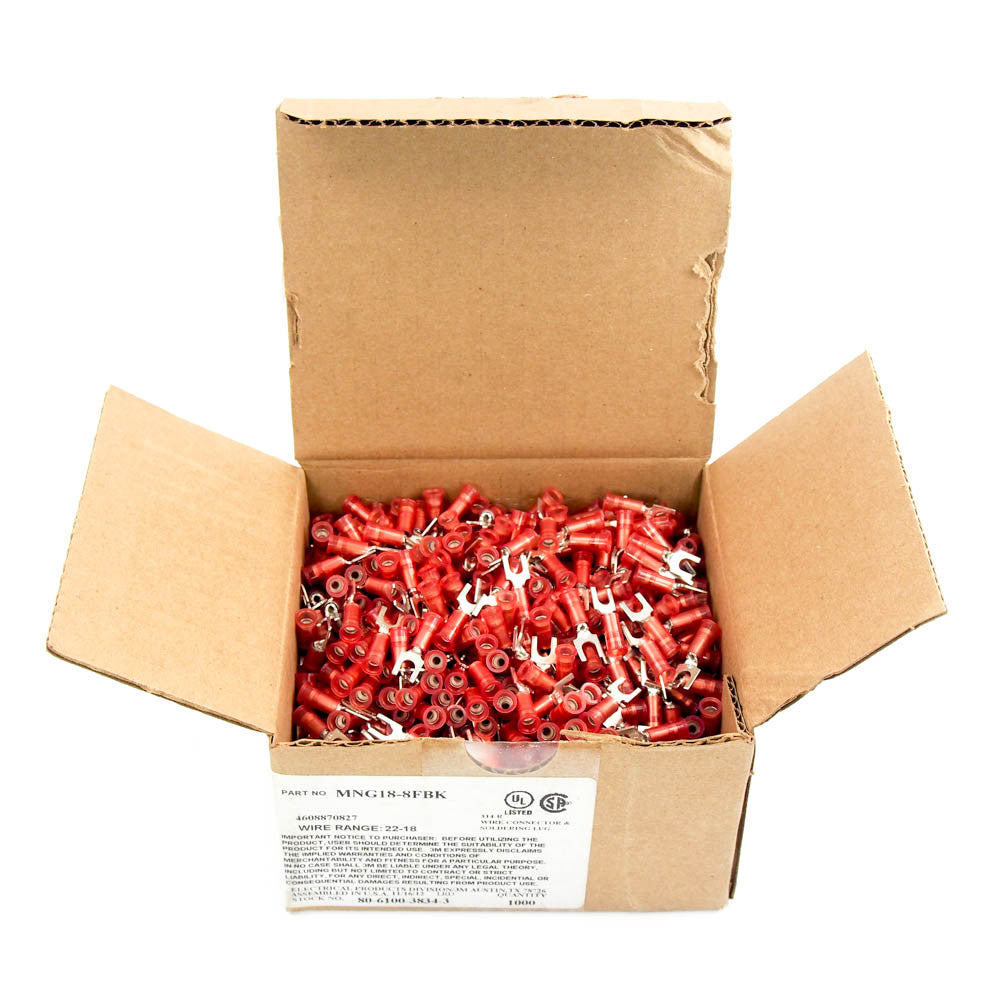 3M 22-18 AWG Nylon Block Fork Terminals MNG18-8FBK (1000 Pieces) -0