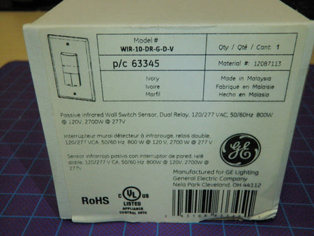 180° GE Wall Switch WIR-10-DR-G-D-V Dual Relay Sensor Photocell -2