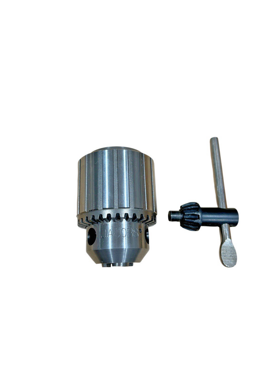 Jacobs 14442 3/64" to 1/2" Capacity K3 Key Plain Steel JT2 Tapered Drill Chuck0