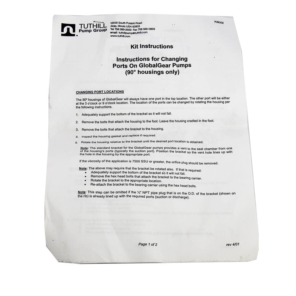 Tuthill G120II151-3.0-125F 3 Inch Pipe Size NPT Flange Kit -3