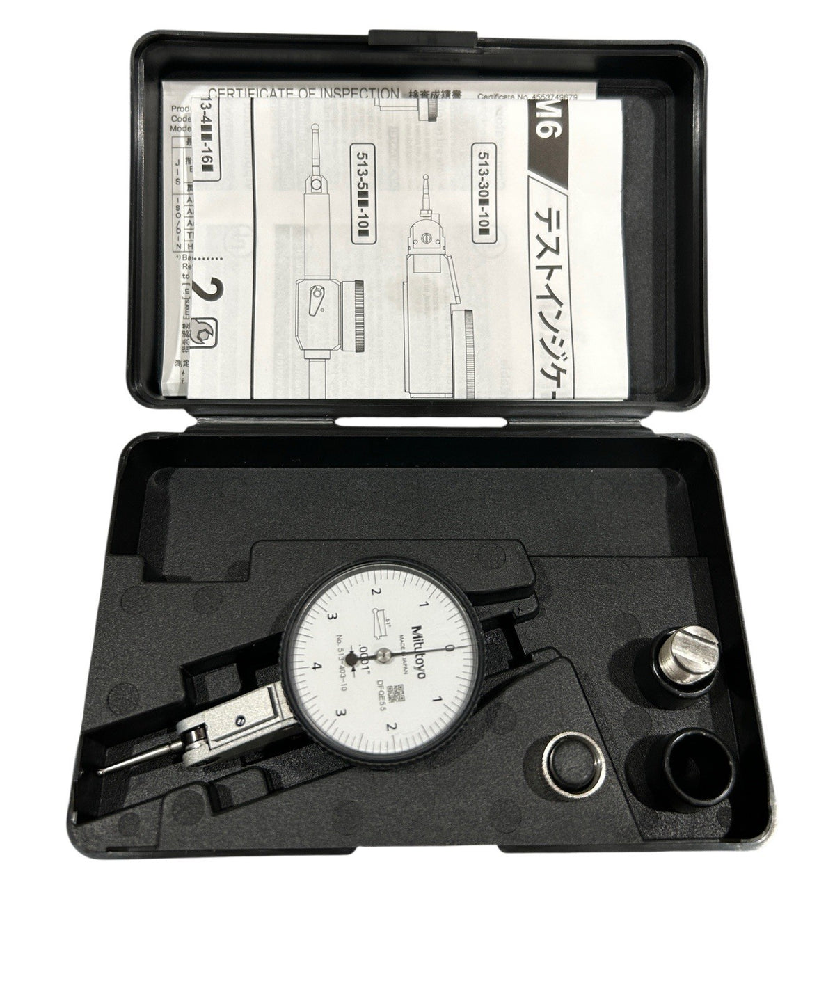 Mitutoyo 513-403-10E 0.0080" Max 0-4-0 Reading Horizontal Dial Test Indicator0