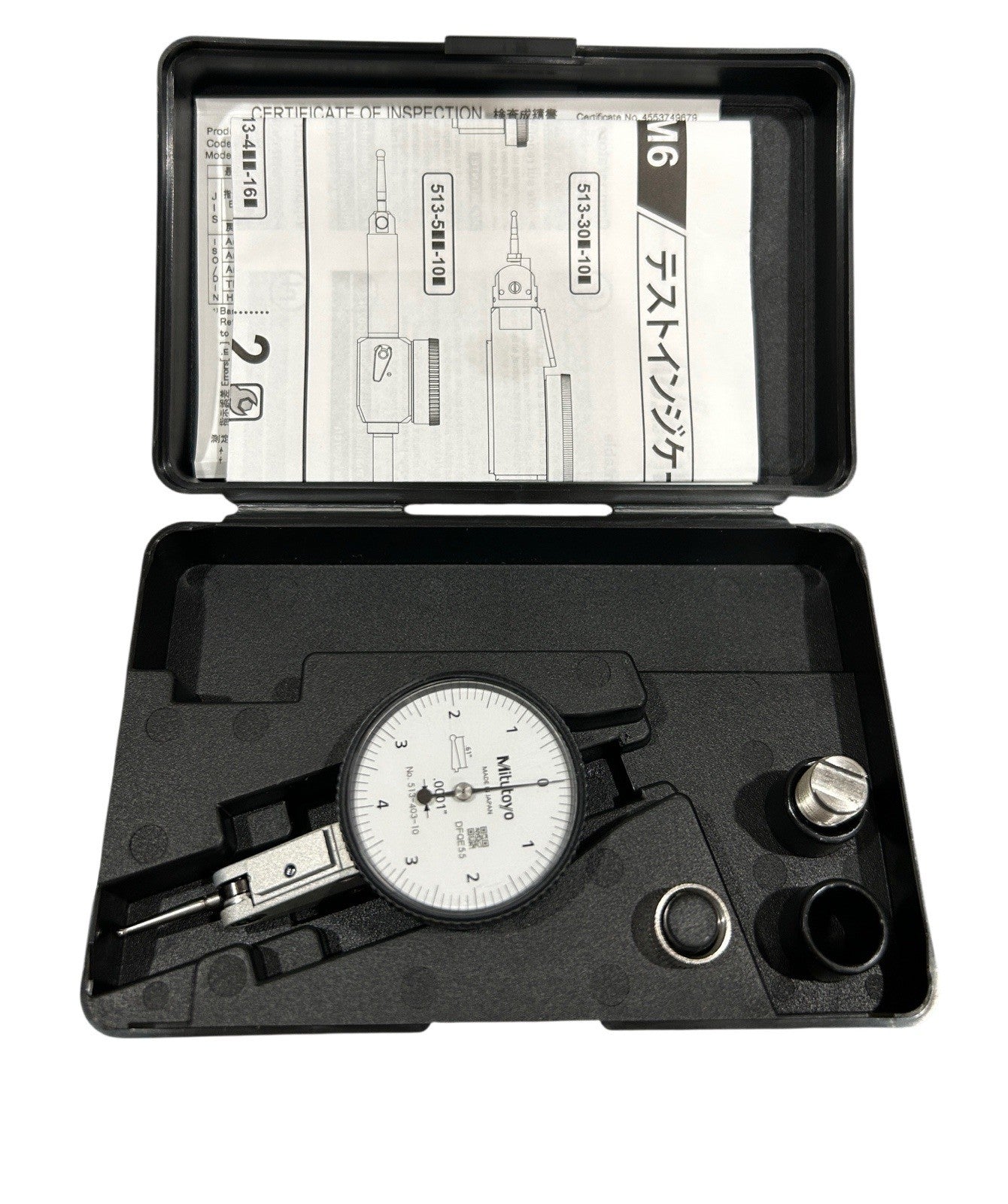 Mitutoyo 513-403-10E 0.0080" Max 0-4-0 Reading Horizontal Dial Test Indicator0