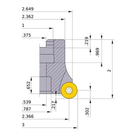 Mitsubishi 126914 Indexable Face Cutter 3" 5FL BRP7UPR0305C2