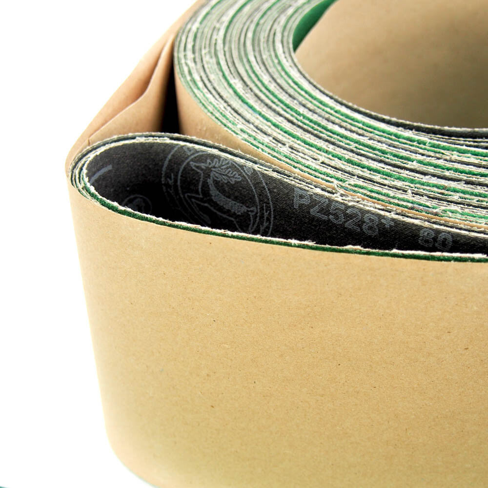 Deerfos PZ528 6" Wide x 344" Long Coated 80 Grit Sanding Belt (5-Pack) -2