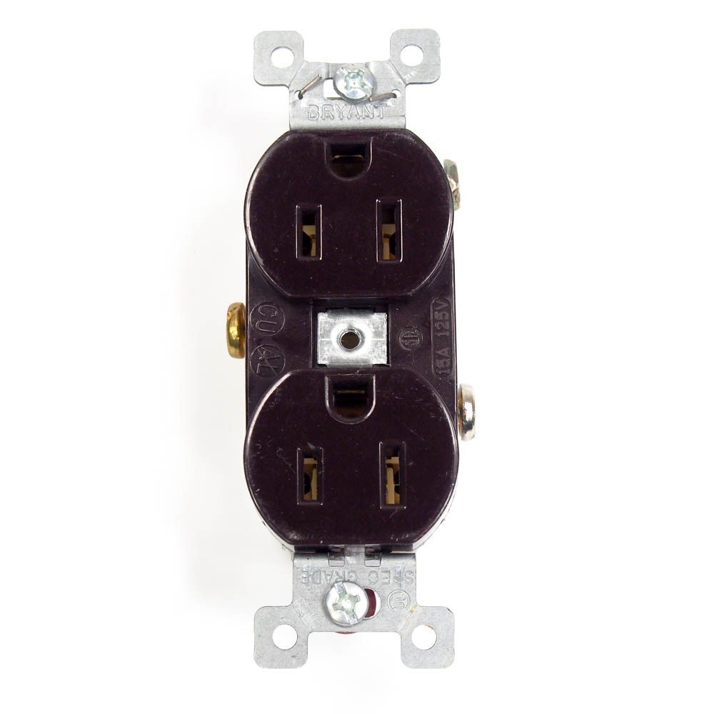 10 - Bryant CRS15 Duplex Receptacle 15A 125V Straight Blade 2-Pole 3-Wire -0