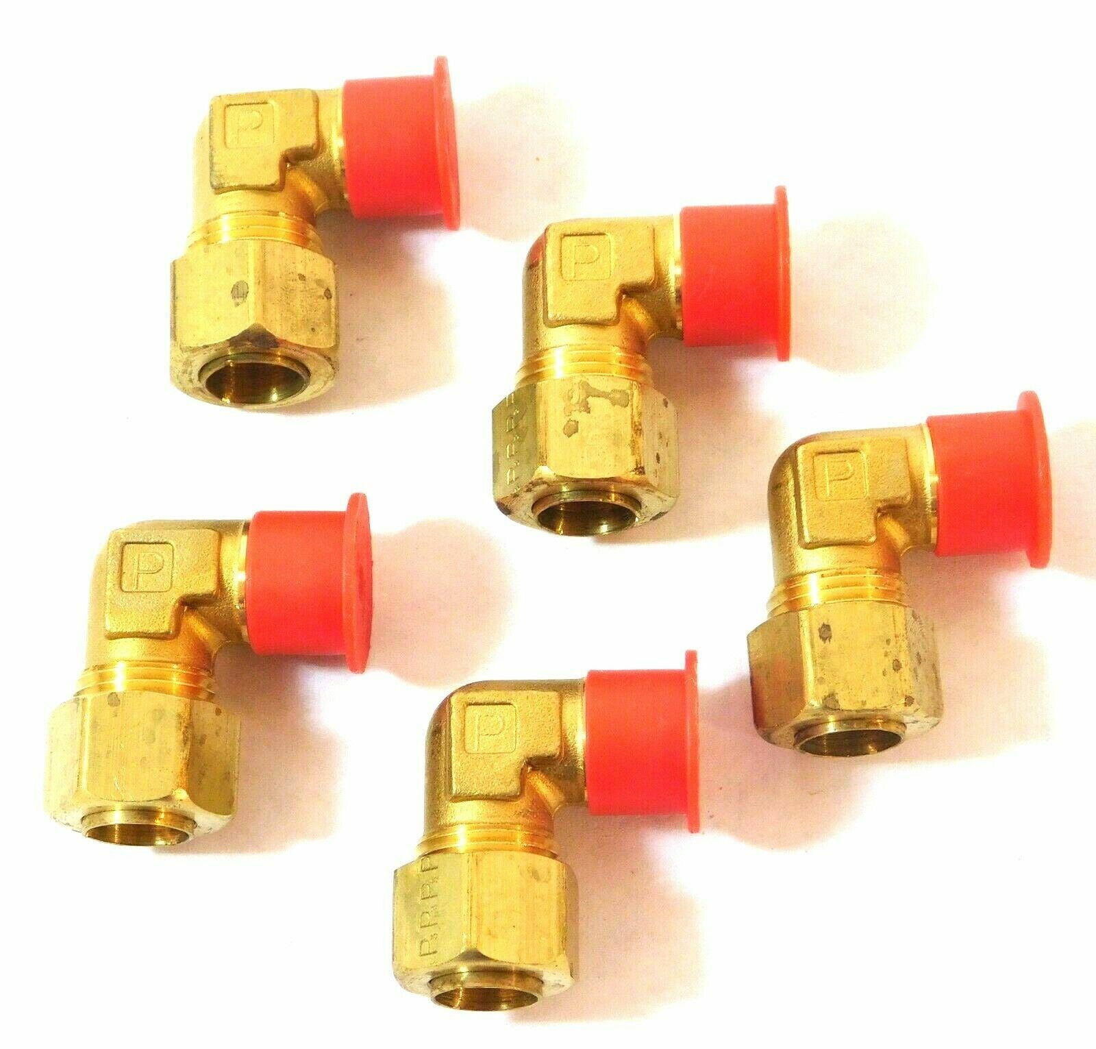 Parker 8 CB12-B Inru-Lok 90° Brass Elbows 1/2" x 3/8-18 (Pack of 5) -0