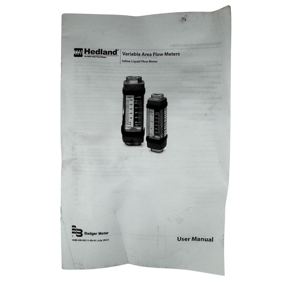 Hedland H701A-030-TK 3/4" NPTF 3 GPM-30 GPM Range 3500 PSI Mechanical Flowmeter3