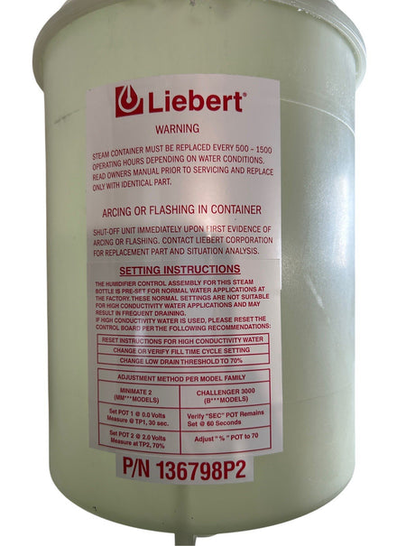 Liebert 136798P2 9" W x 13" H x 9" D Plastic Humidifier Bottle For Steam Media1