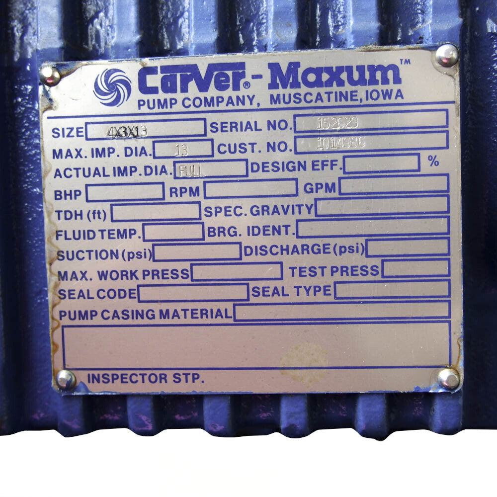 Carver Pump 4x3x13-MAXUM-CS 4" x 3" x 13" Thermal Fluid Centrifugal Pump -1