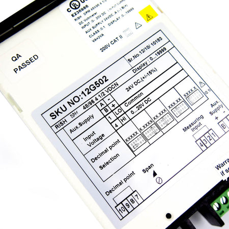 Dayton 12G502 Digital Panel Meter DC Voltage 0-20 VDC Input Range Red LED -1