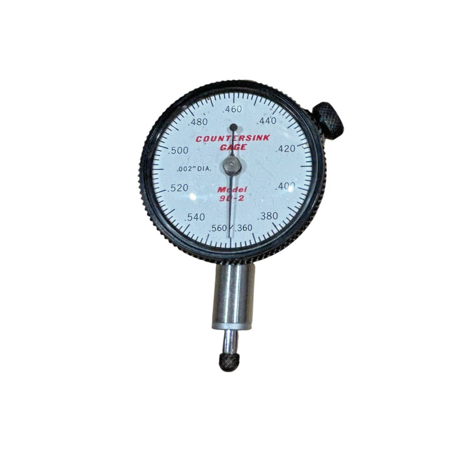 Barcor 90-2 0.360" to 0.560" Range 0.002" Graduation 90° Angle Countersink Gage0