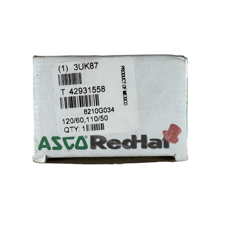 ASCO Redhat 8210G034 1/2" NPTF 110/120VAC 50/60Hz 10.1W 2-Way Solenoid Valve2
