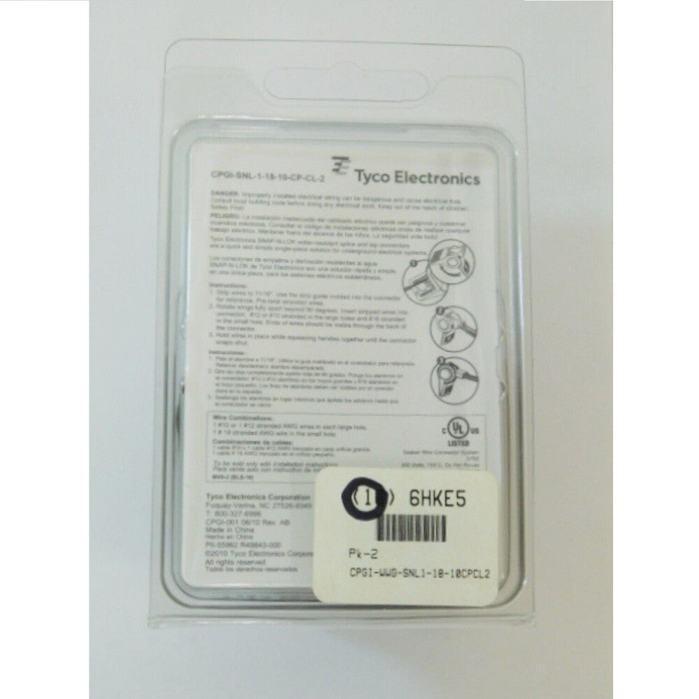 Tyco Electronics CPGI-SNL-1-18-10-CP-CL-2 Pigtail Wire Connectors (Pack of 2) -2