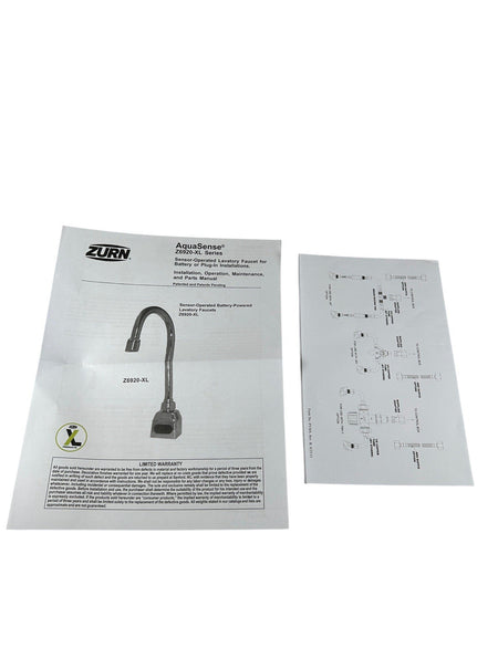 Zurn Z6920-XL-SSH 1/2" NPT 6VDC 125 PSI Chrome Finish Single-Post Sensor Faucet1