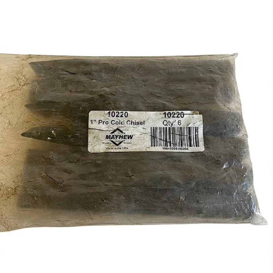 Mayhew 10220 1" x 8" Black Oxide Finish Steel Cold Chisel (Lot of 6) -0