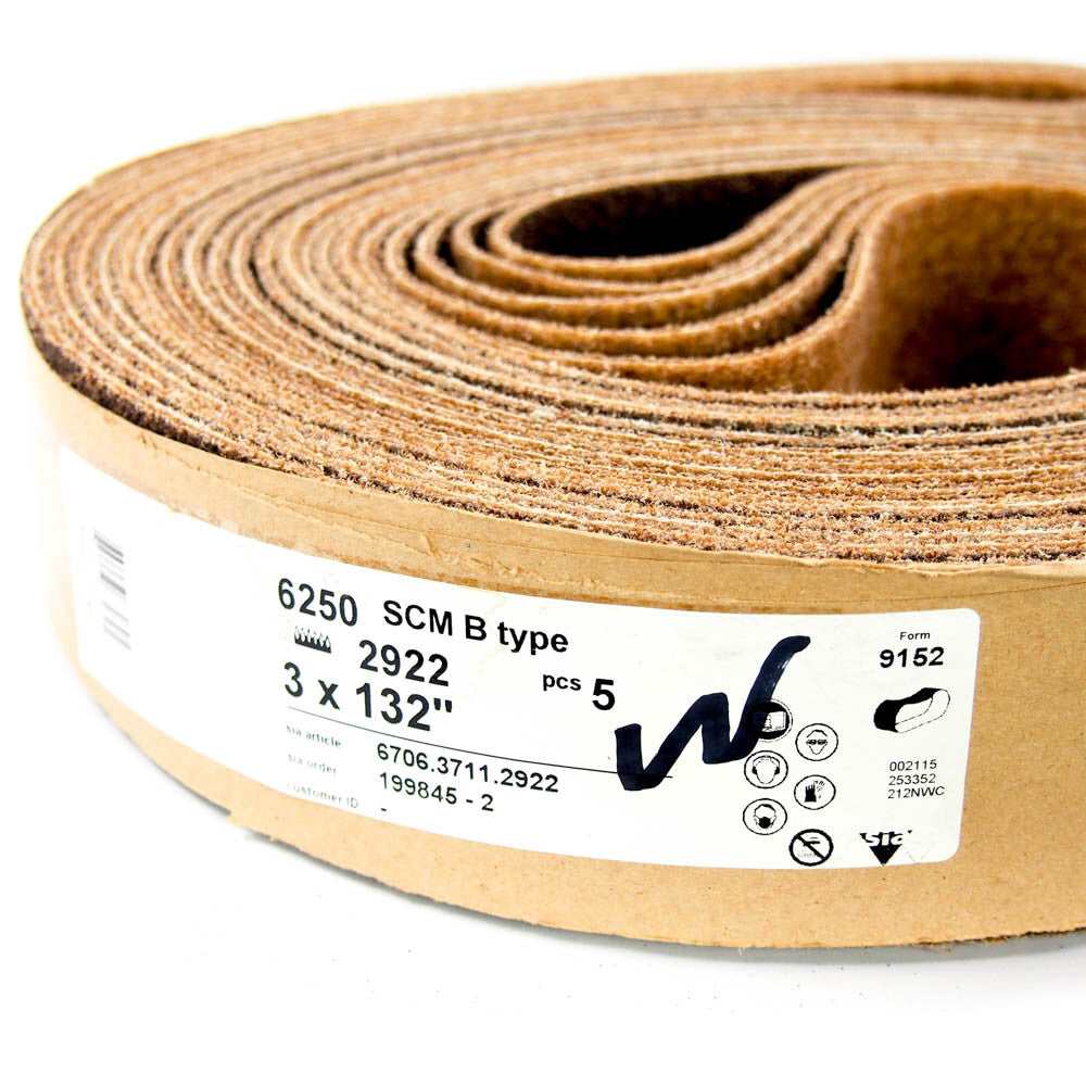 SIA Abrasives 6706-3711-2922 3" W x 132" L Coarse Sanding Belt (5-Pack) -2