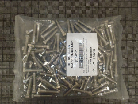 Bag of 100: 18-8 Stainless Steel Hex Cap Screws, 1/4-28x1-1/4" -2