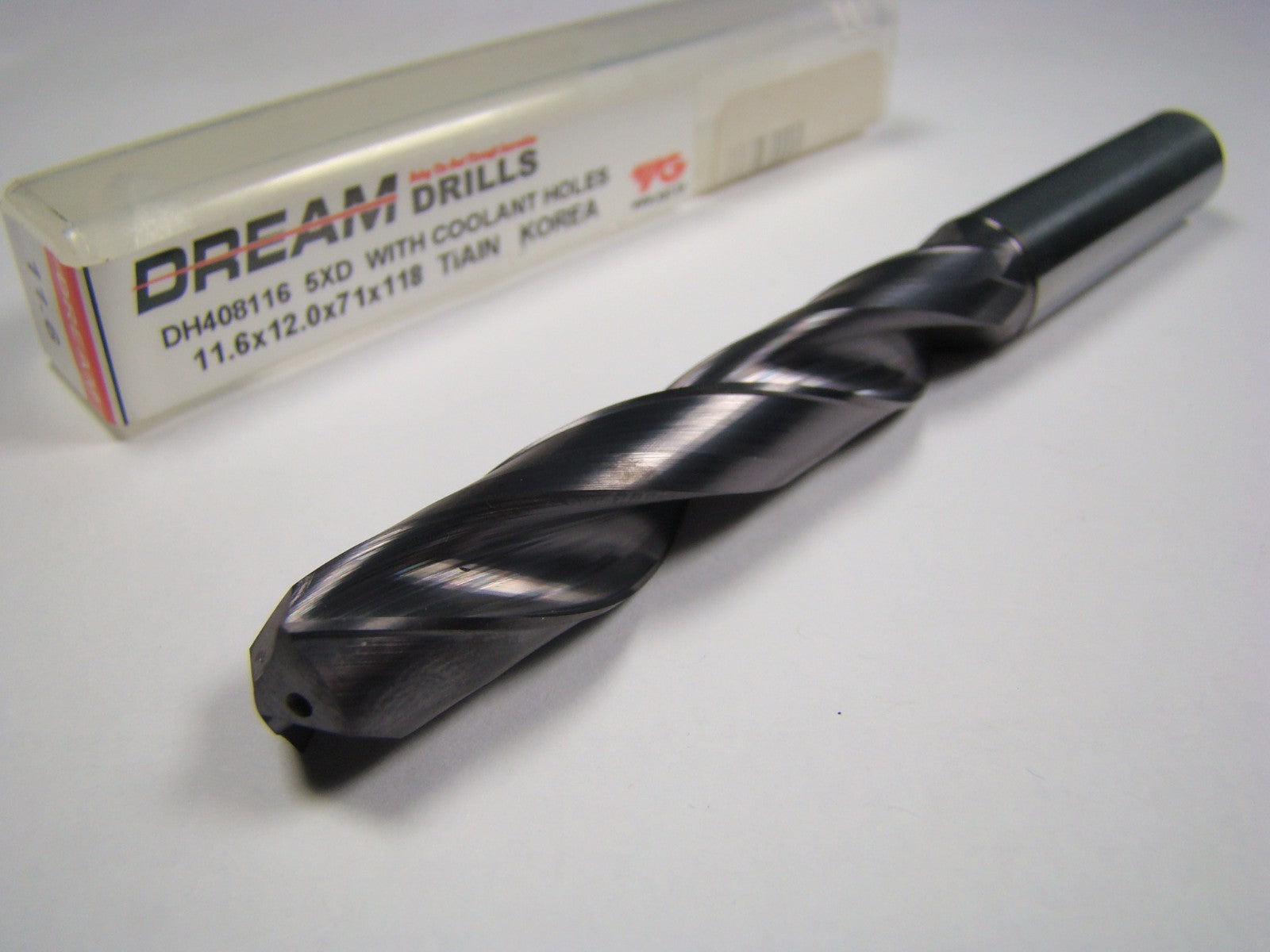 YG1 Carbide Coolant Dream Drill 11.6mm 5xD 12mm x 71mm x 118mm0