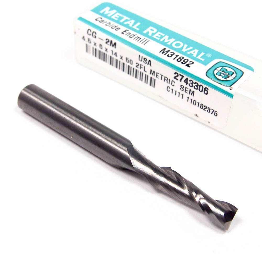 METAL REMOVAL Carbide Square End Mill 4.5mm 2FL M318921