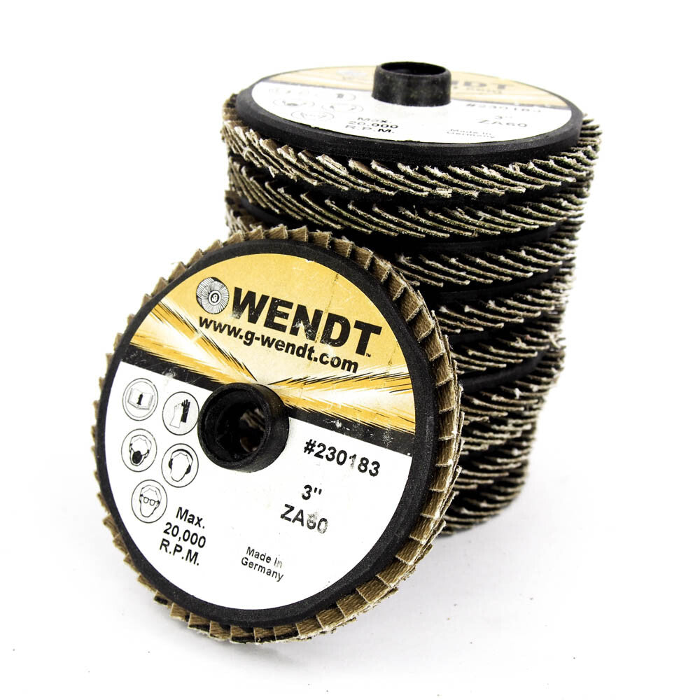 Wendt 230183 3" 60 Grit Zirconia Internal Thread Mini Flap Disc (10-Pack) -0