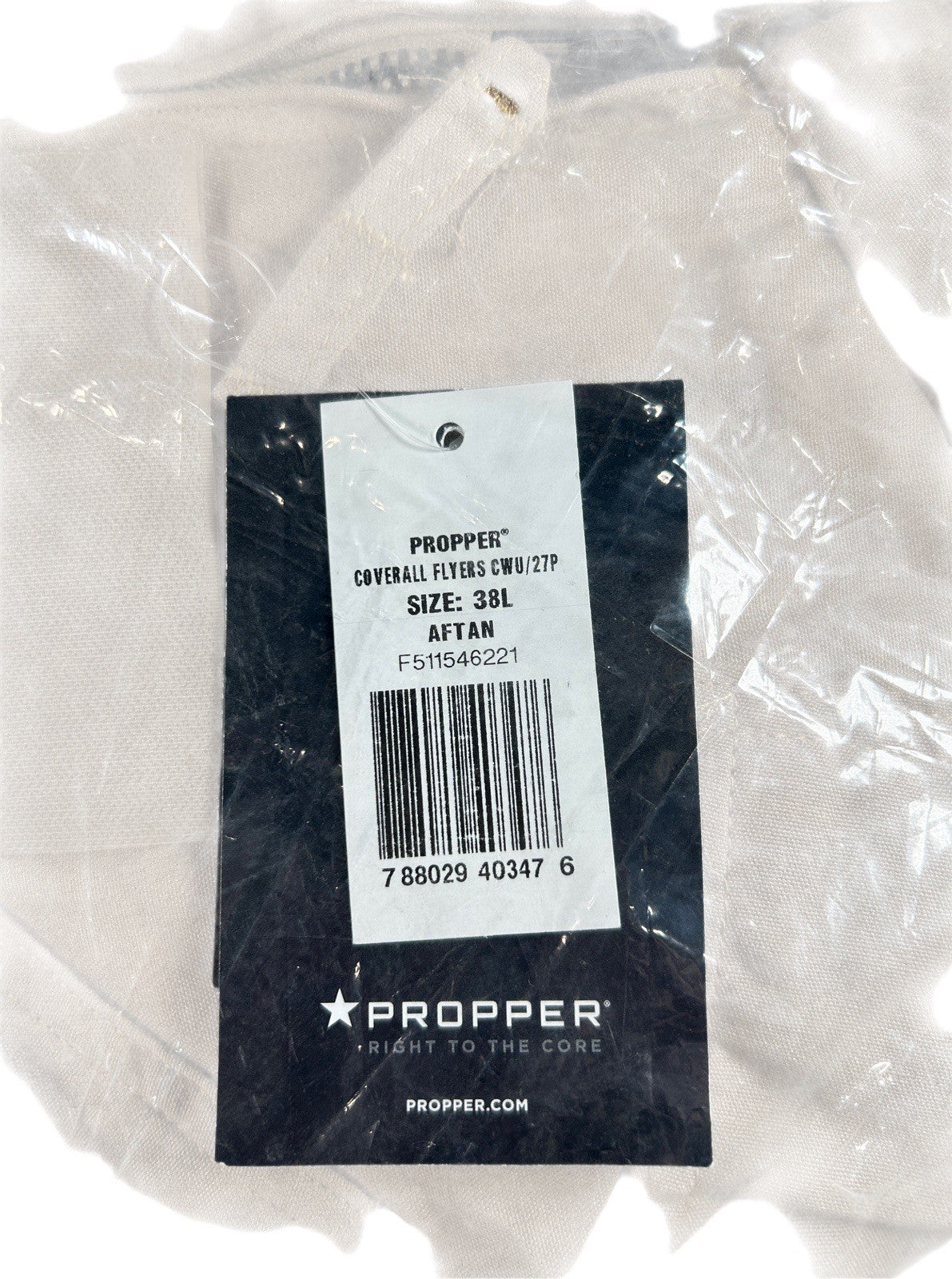 Propper F51154622138L Unisex Size 38L Nomex(R) 6 Outside Pockets Tan Flight Suit3