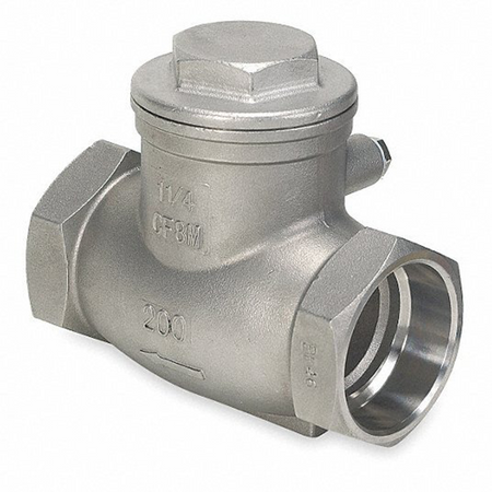 Stainless Steel 3" Single Inline Swing FNPT x FNPT 4VMV8 Check Valve -0