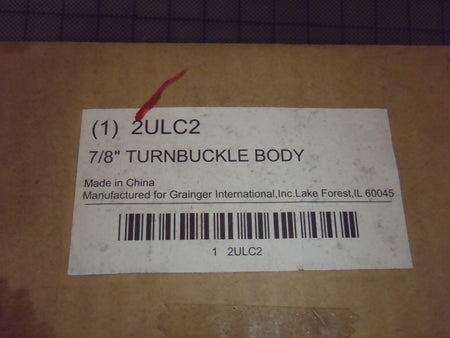 Turnbuckle Body 7/8 Thread Diameter x 6" Take-Up 2700 Lb. 2ULC2 -2