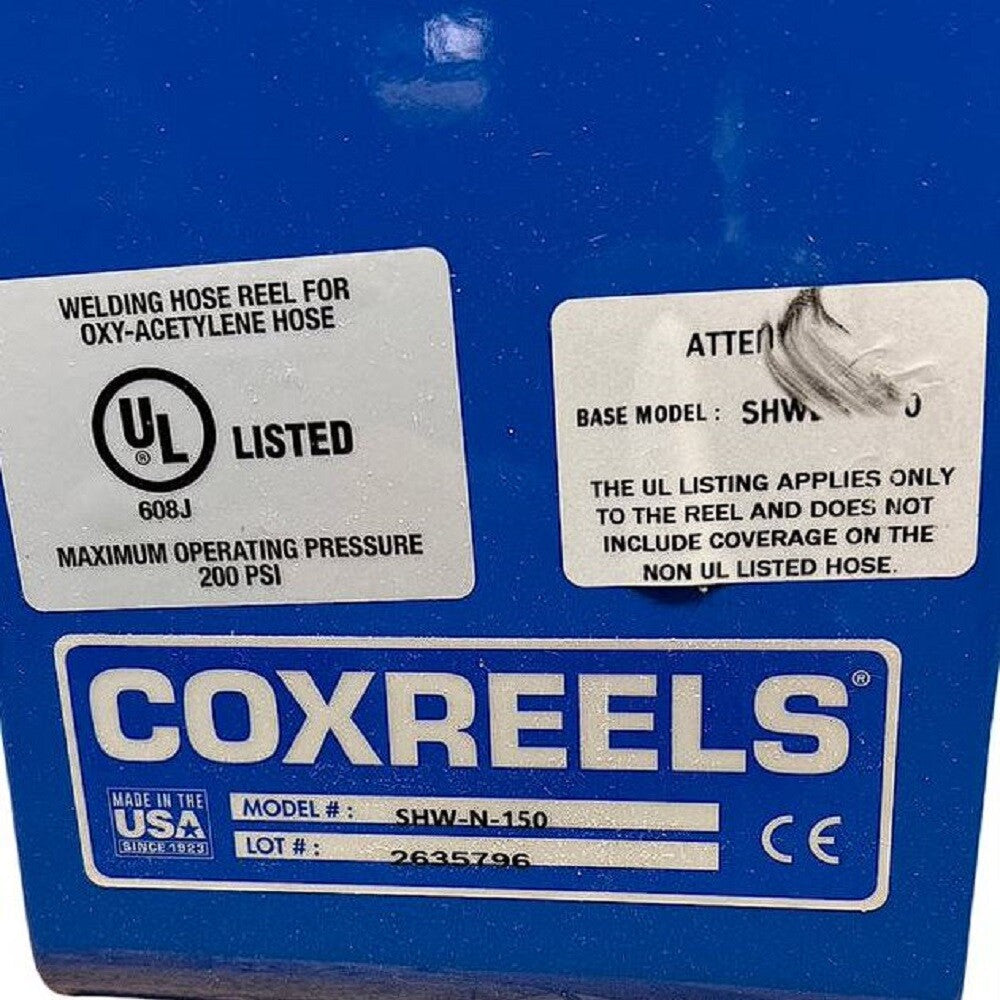 Coxreels SHW-N-150 1/4" x 50' 200 PSI Spring Return Welding Hose Reel -1