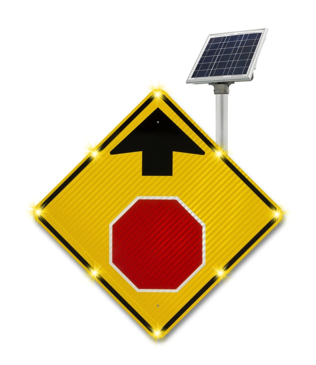 Tapco 2180-00237 48" x 48" Aluminum BlinkerStop Flashing LED - Stop Ahead - Sign0