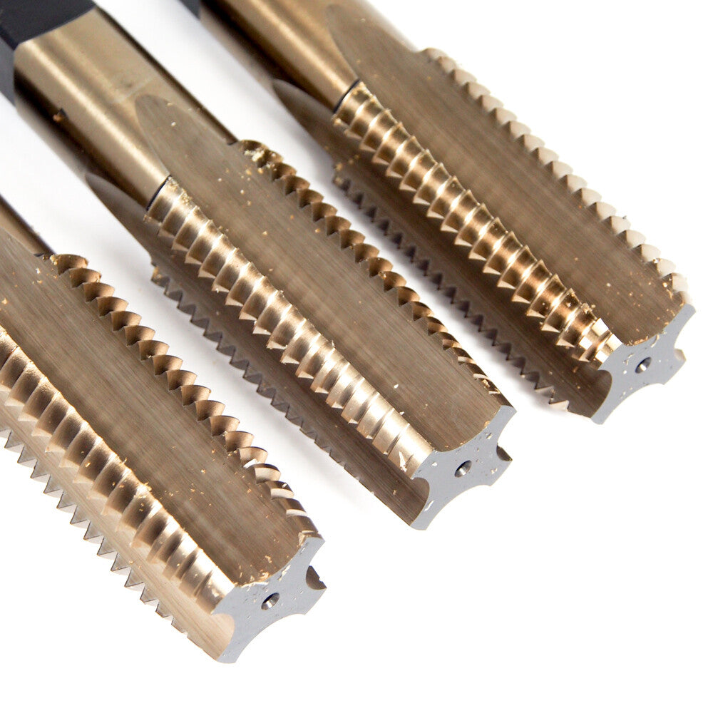 Lawson 61077 Taper, Plug, Bottoming Hand Tap Set 1-3/8-6 4FL HSS Gold (3-Pack)1