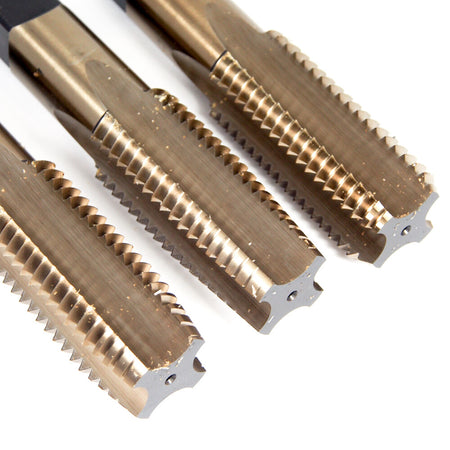 Lawson 61077 Taper, Plug, Bottoming Hand Tap Set 1-3/8-6 4FL HSS Gold (3-Pack)1
