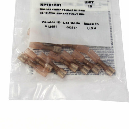 KP151581 Female Slip-On Solder Crimp 22-18 AWG (10 Pk) -1