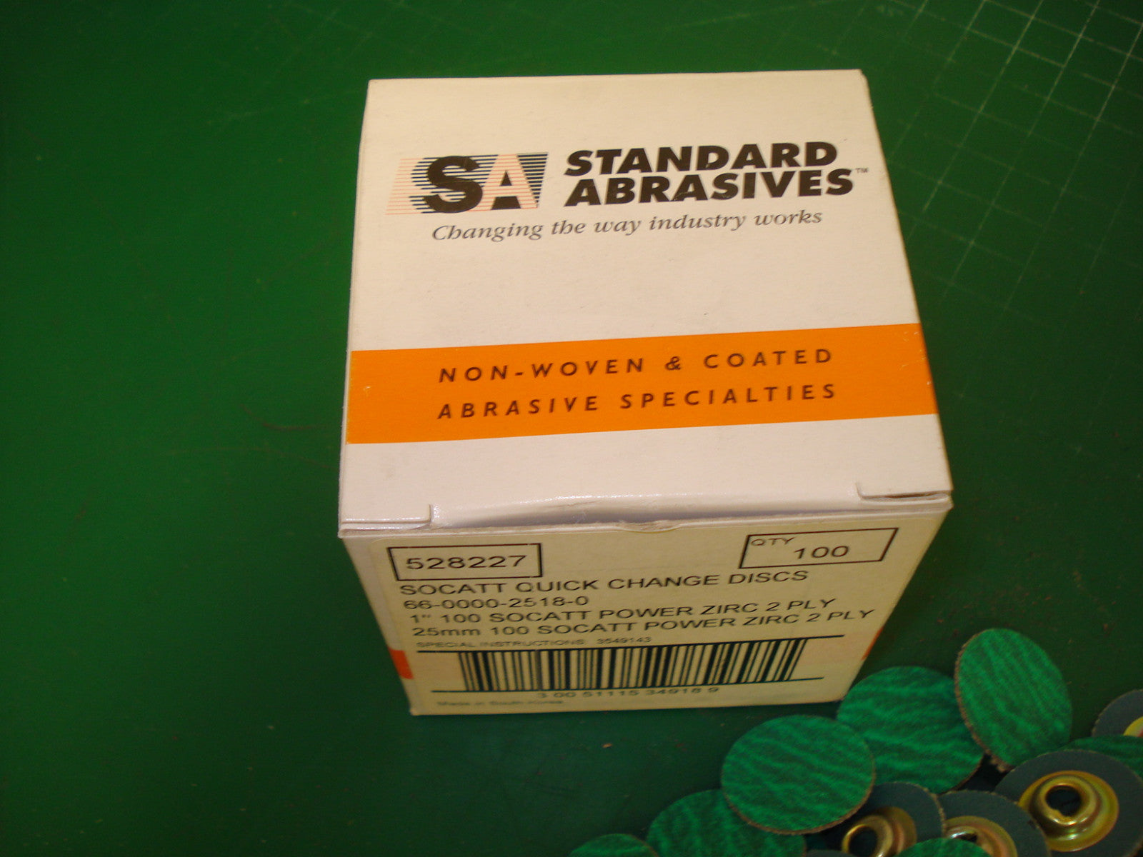 100 Standard Abrasives 528227 SOCATT Quick Change Discs 1" 2 Ply 100 Grit -1