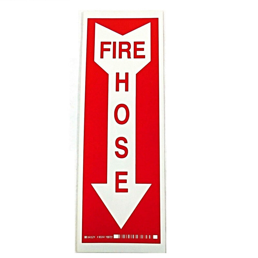 Brady 80244 14" x 5" x 0.008" Fire Hose Sign (Pack of 10)0