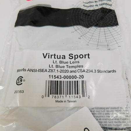 3M 11543-00000-20 Virtua Sport Eyewear Light Blue Anti-Scratch Lens & Frame -3