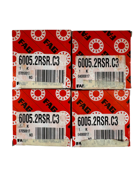 FAG 6005.2RSR.C3 25 mm x 47 mm x 12 mm Deep Groove Ball Bearing (Lot of 4)2