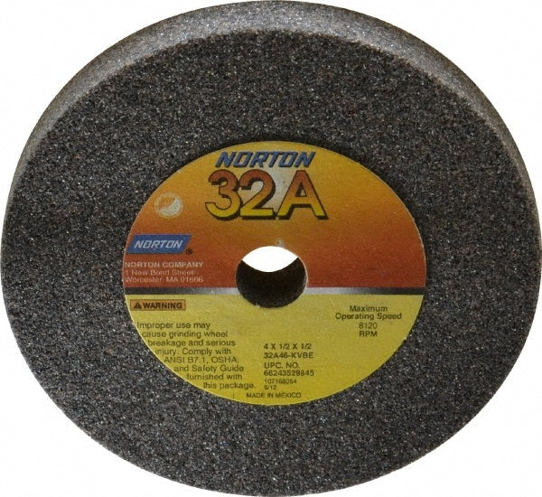 Norton 32A46-KVBE Grinding Wheels 4" x 1/2" x 1/2" 66243529845 (Pack of 5) -0